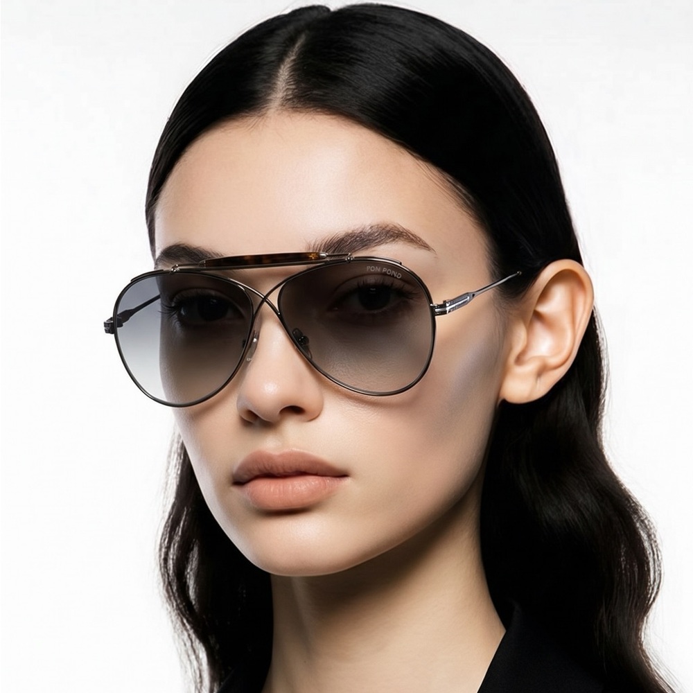 Tom Ford TF818 08G Holden Aviator Sunglasses Gunmetal Brown Gradient Mirror 60mm
